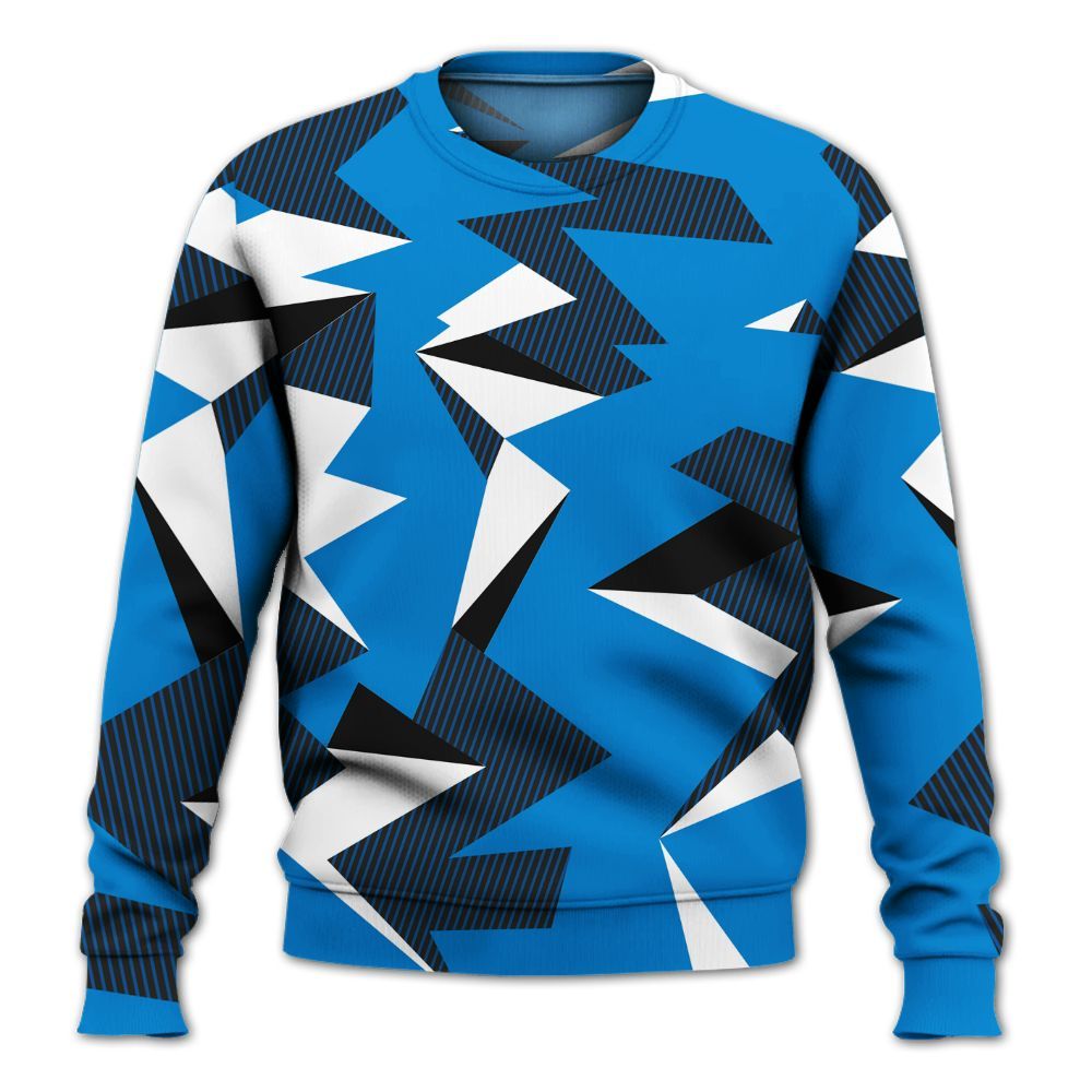 Sweatshirt To Match High OG FragmentxULA White Black 1s - Geometric Camouflage Pattern All Over Print