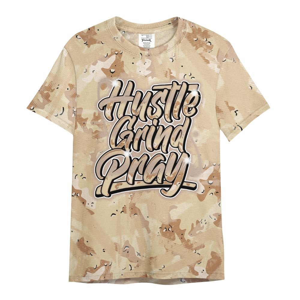 Shirt To Match Desert Camo 3s - Hustles And Prayer Graphic Halftone All Over Print