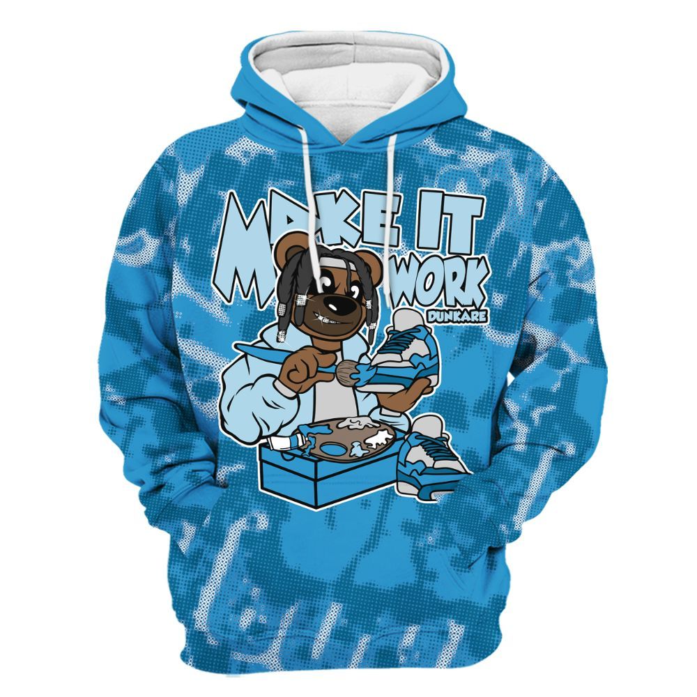 Hoodie To Match Powder Blue 9s - Pull It Off Bear Street All Over Print