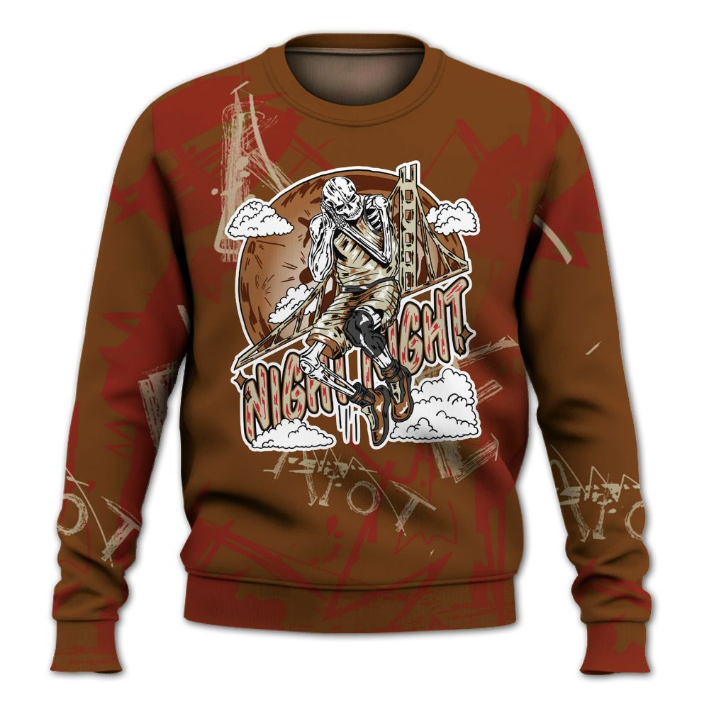 Sweatshirt To Match Archaeo Brown 5s - Seeya Skeleton Messyz All Over Print