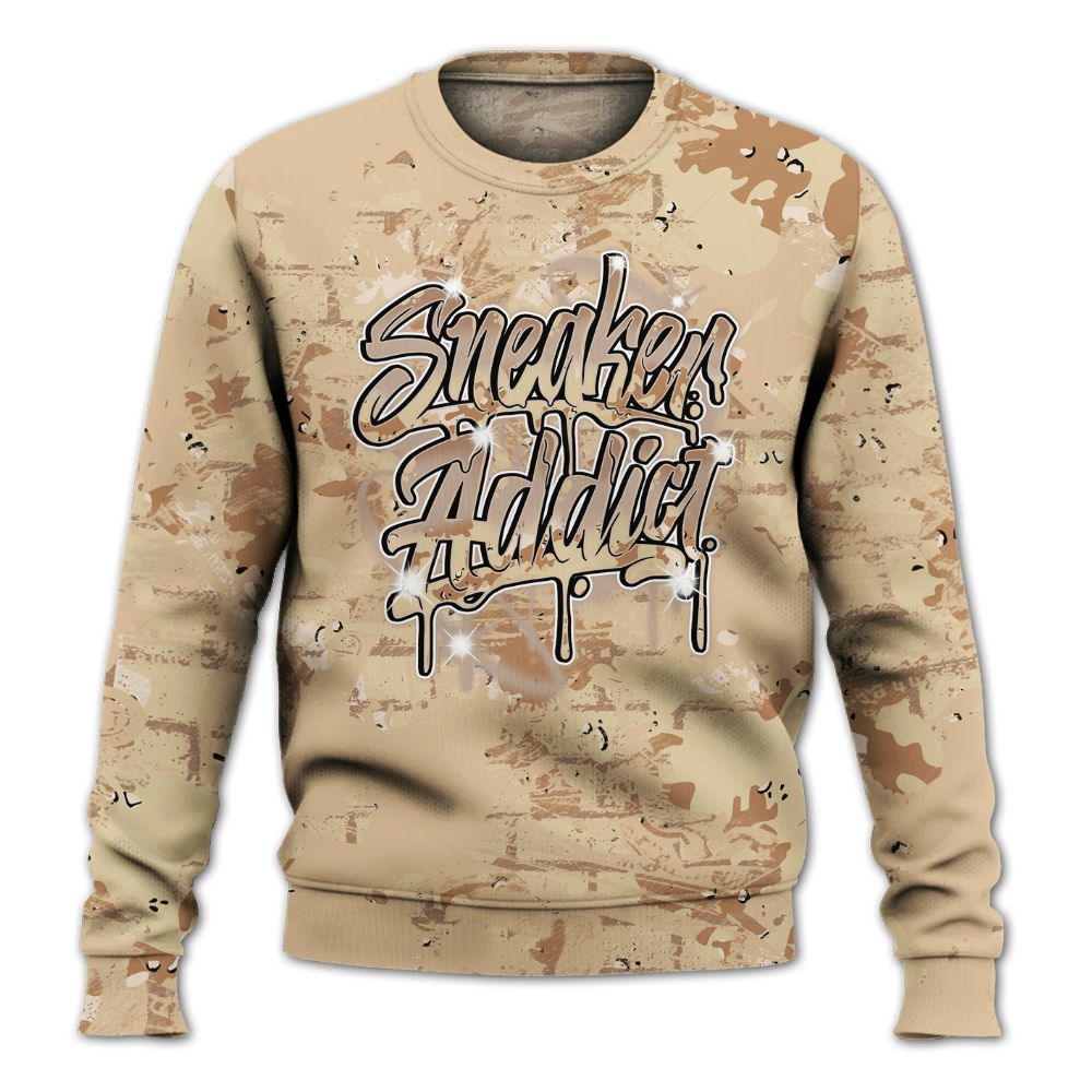 Sweatshirt To Match Desert Camo 3s - Addiction Sneakers Graphic Street Art All Over Print