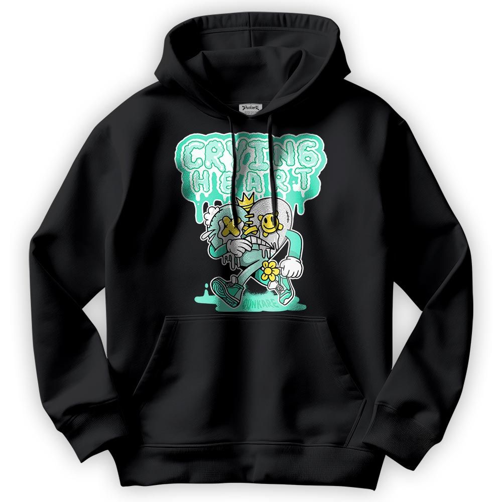 Sweatshirt To Match Black Green Glow 3s Hoodie - Crying Broken Heart Graphic Hoodie Unisex