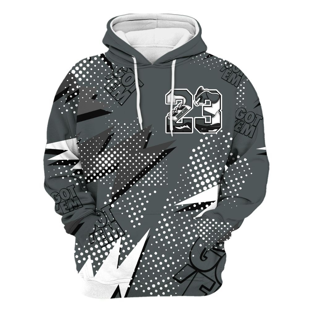 Hoodie To Match Black RM Nigel Sylvester 4s - Custom Name Number 23 5s All Over Print