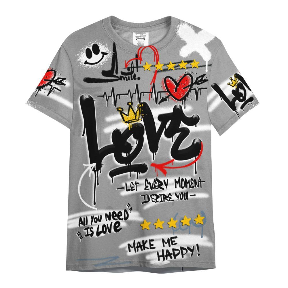 Shirt To Match Black Chrome 6s - Happy Love Beats Graffiti Streetwear All Over Print