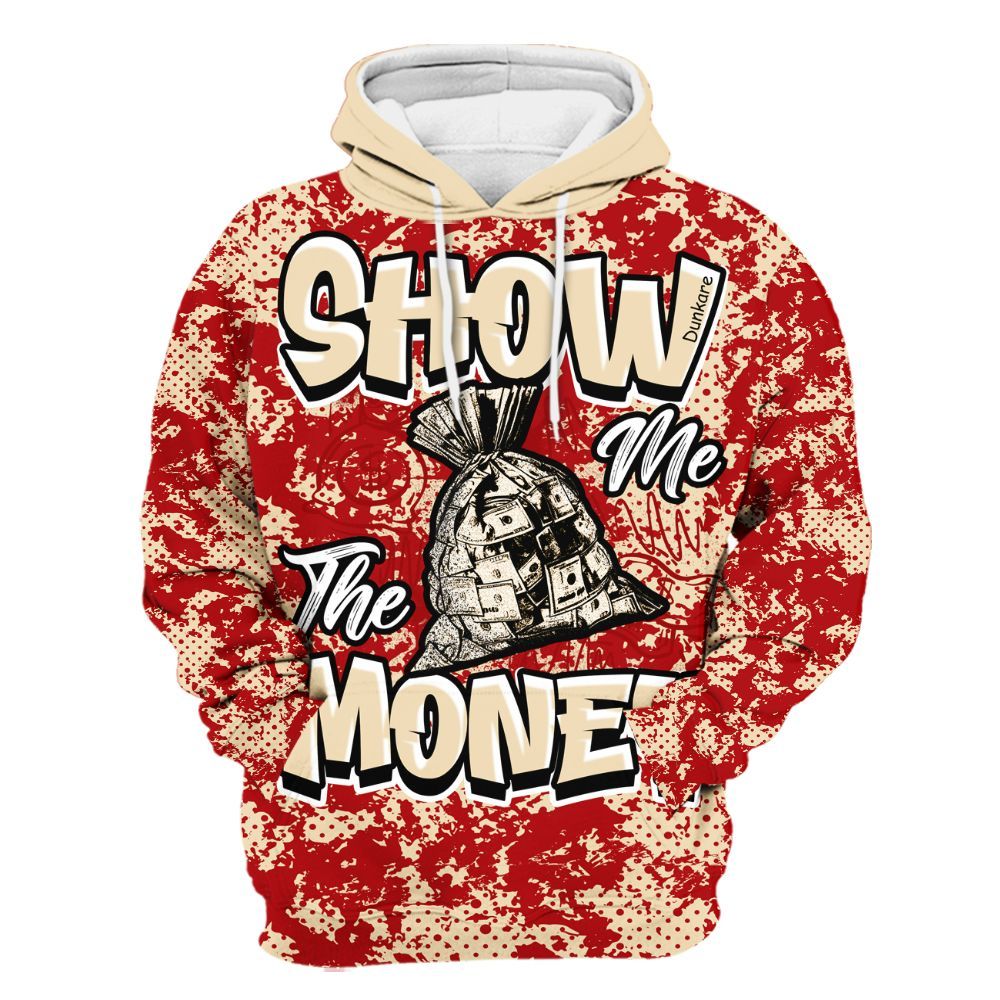 Hoodie To Match Dunk Low Strawberry Waffle - Show Me The Money Retro All Over Print
