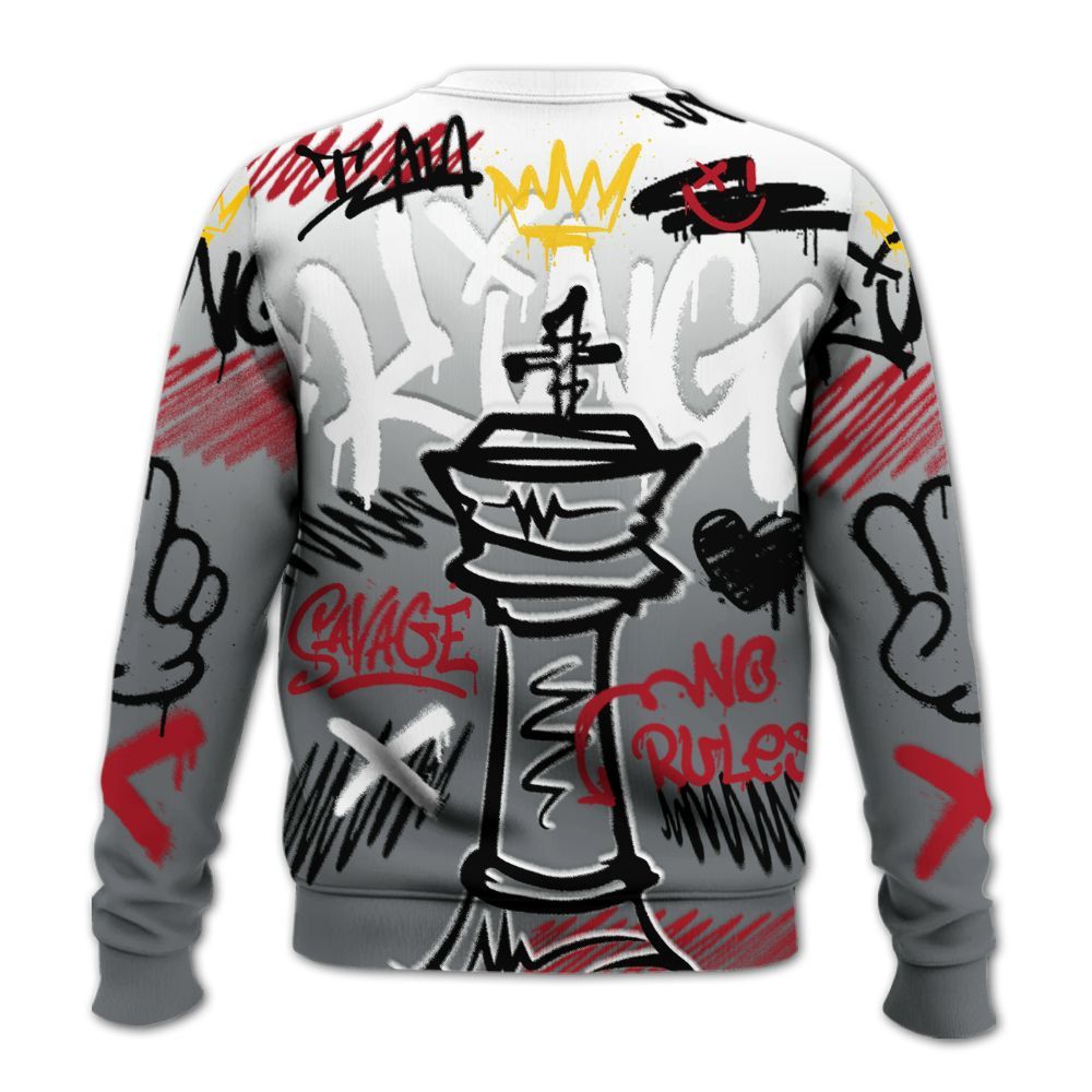 Sweatshirt To Match Retro Fire Red 9s - Street King Chess Streetwear All Over Print