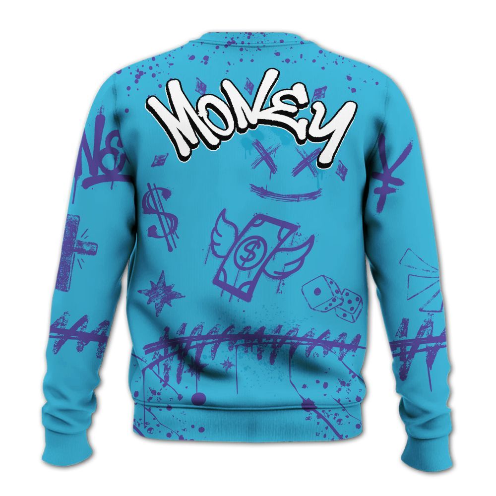 Sweatshirt To Match Retro Aqua 6s - Everybody Paid In Full Crayon All Over Print