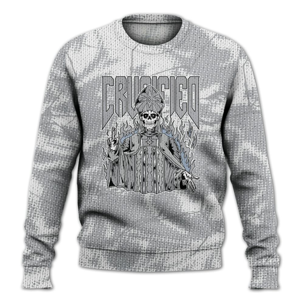 Knitted Sweater To Match Low OG Wolf Grey 1s - Crucified Skeleton Crack