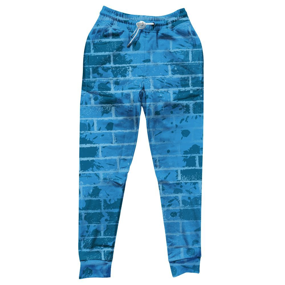 Sweatpant To Match Powder Blue 9s - Brick All Over Print