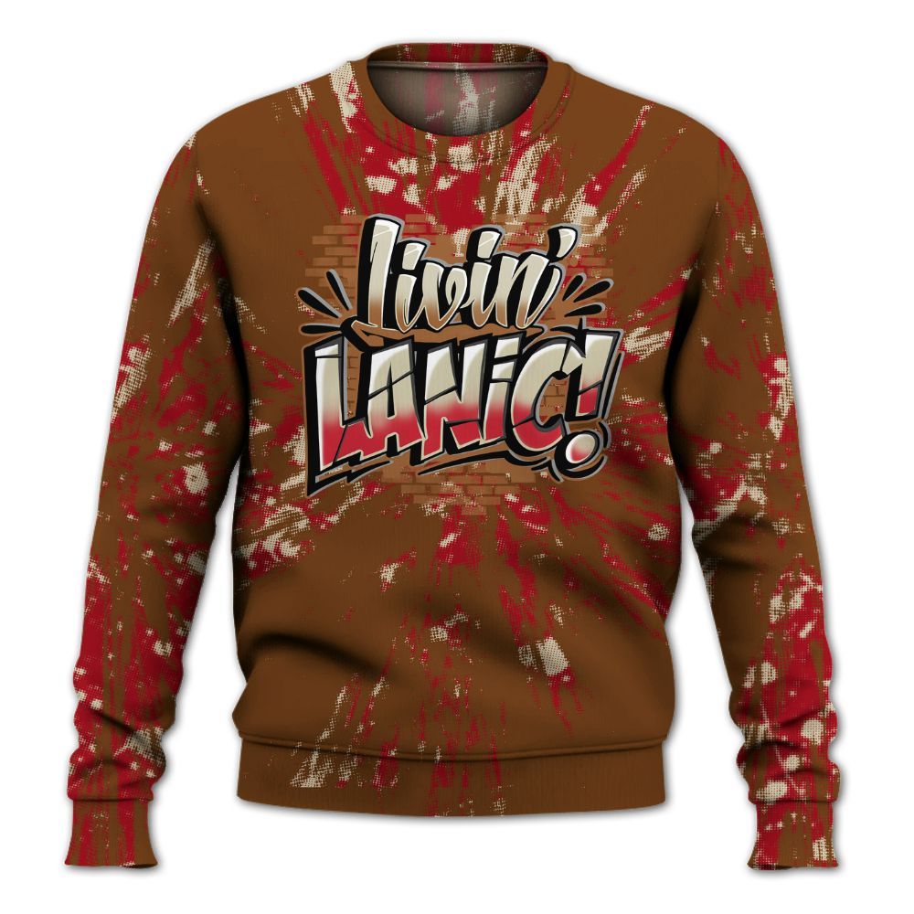Sweatshirt To Match Archaeo Brown 5s - Living Large Graphic Luxury All Over Print