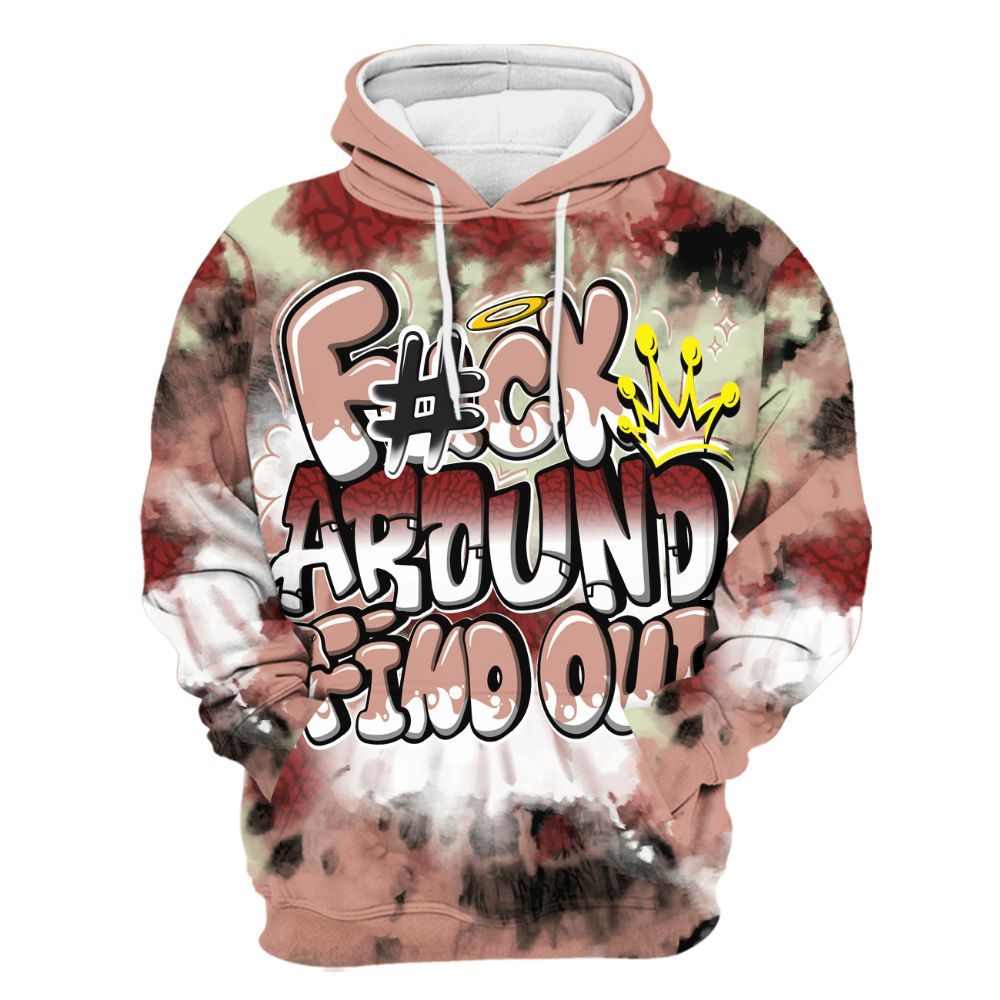 Hoodie To Match Valentines Day 3s - Tie Dye FK Around Find Out All Over Print
