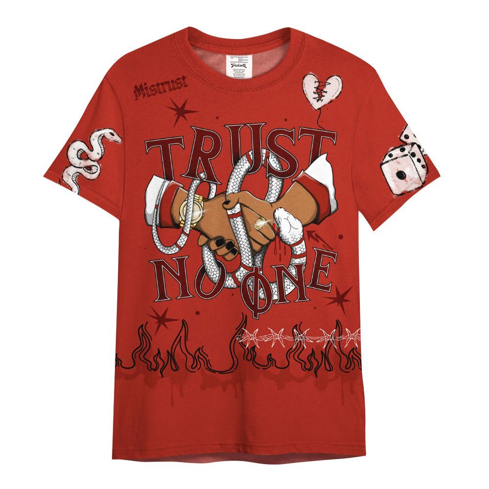 Shirt To Match SP Firewood Orange 4s - Trust No One Snake-Bite Doodle Crayon All Over Print