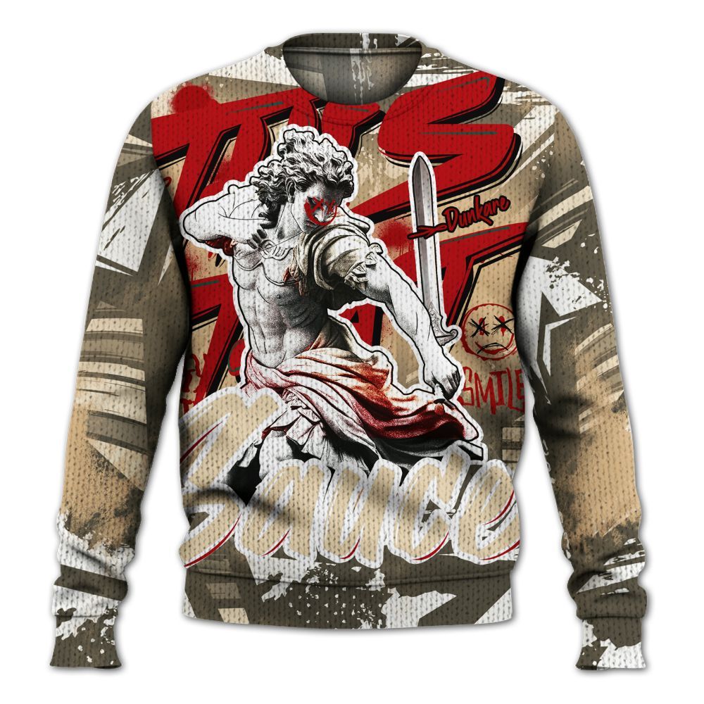 Knitted Sweater To Match Dunk Low Strawberry Waffle - This That Sauce Retro