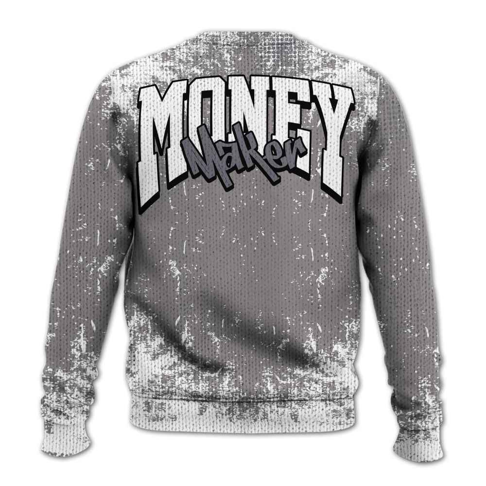 Knitted Sweater To Match Cool Grey 11s - Move In Silence Money Street Retro