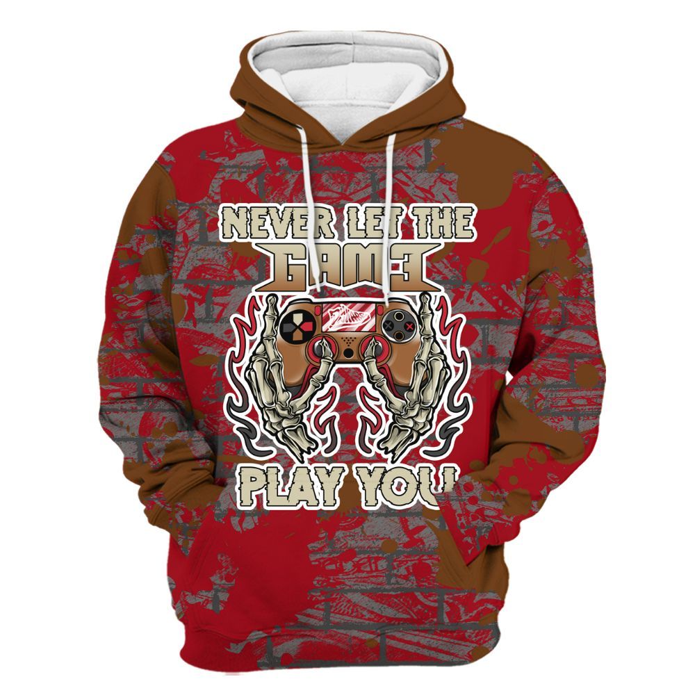 Hoodie To Match Archaeo Brown 5s - PlayGame Skull Brick All Over Print