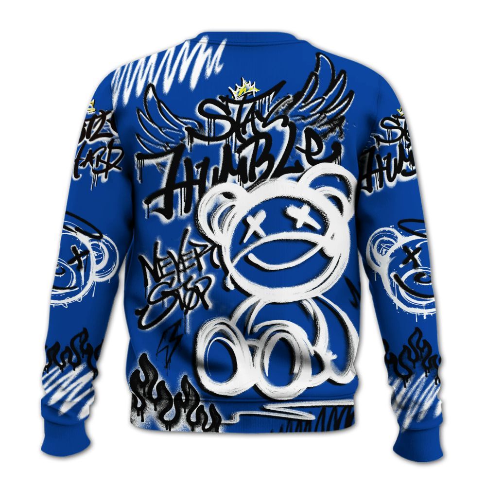 Sweatshirt To Match Hyper Royal 12s - Humble Drip Streetwear Graffity All Over Print