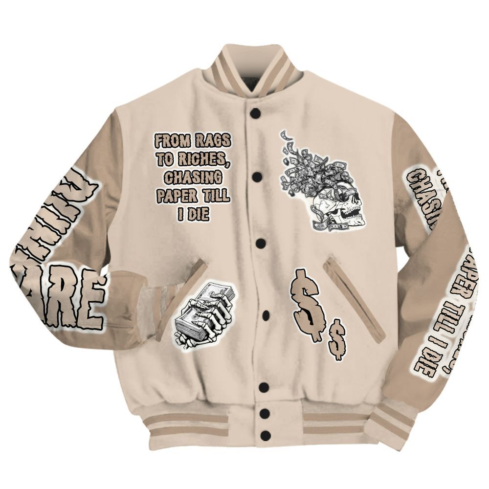 Varsity Jacket To Match Untouchable And Moments Cream - From Rags To Riches All Over Print