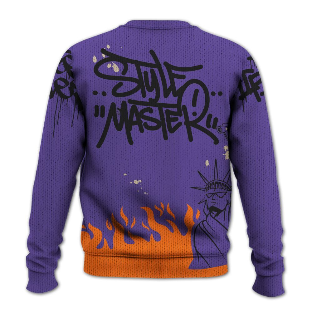 Knitted Sweater To Match Air Max Waffle SP Voltage Purple - Graphic Fck Around Find Out