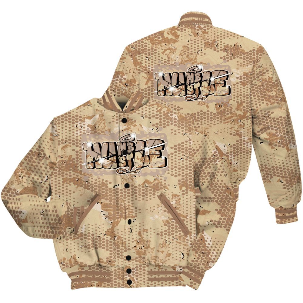 Varsity Jacket To Match Desert Camo 3s Shirt - Humbled Hustles Graphic Banknotes All Over Print