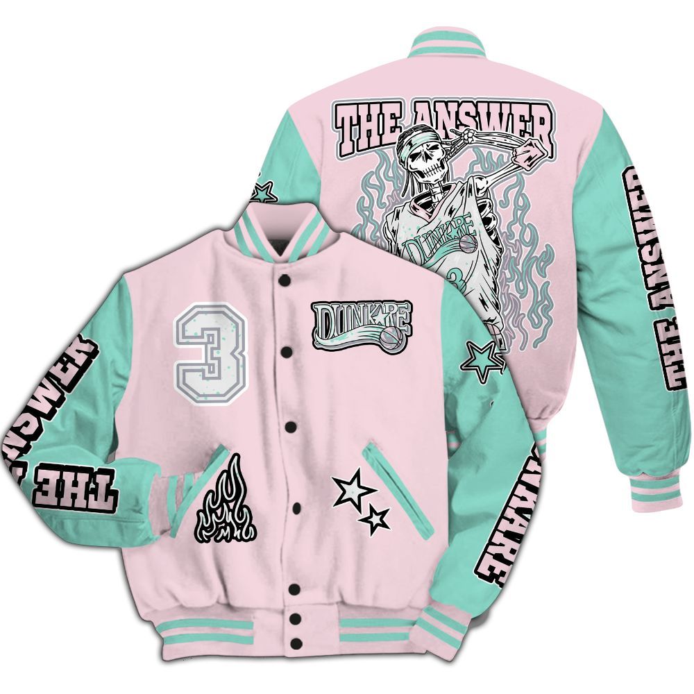 Varsity Jacket To Match Retro Easter 5s - Allen Answer Skeleton All Over Print