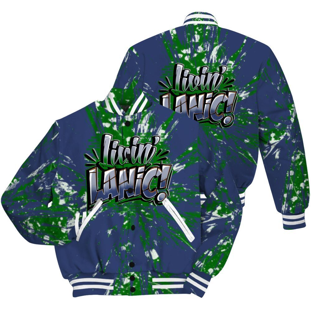 Varsity Jacket To Match Midnight Navy 13s Shirt - Living Large Graphic Luxury All Over Print