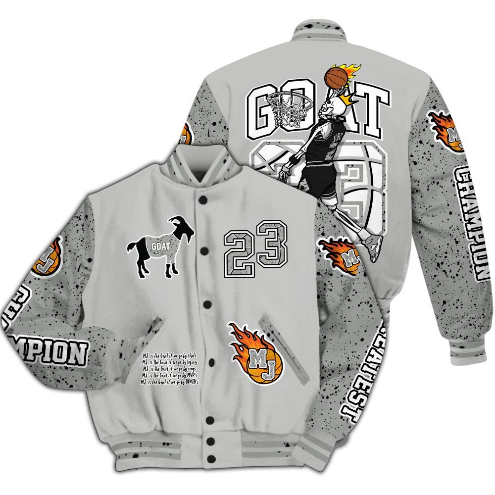 Varsity Jacket To Match Retro White Oreo 4s - 23 G.0.A.T Jump Up Basketball All Over Print