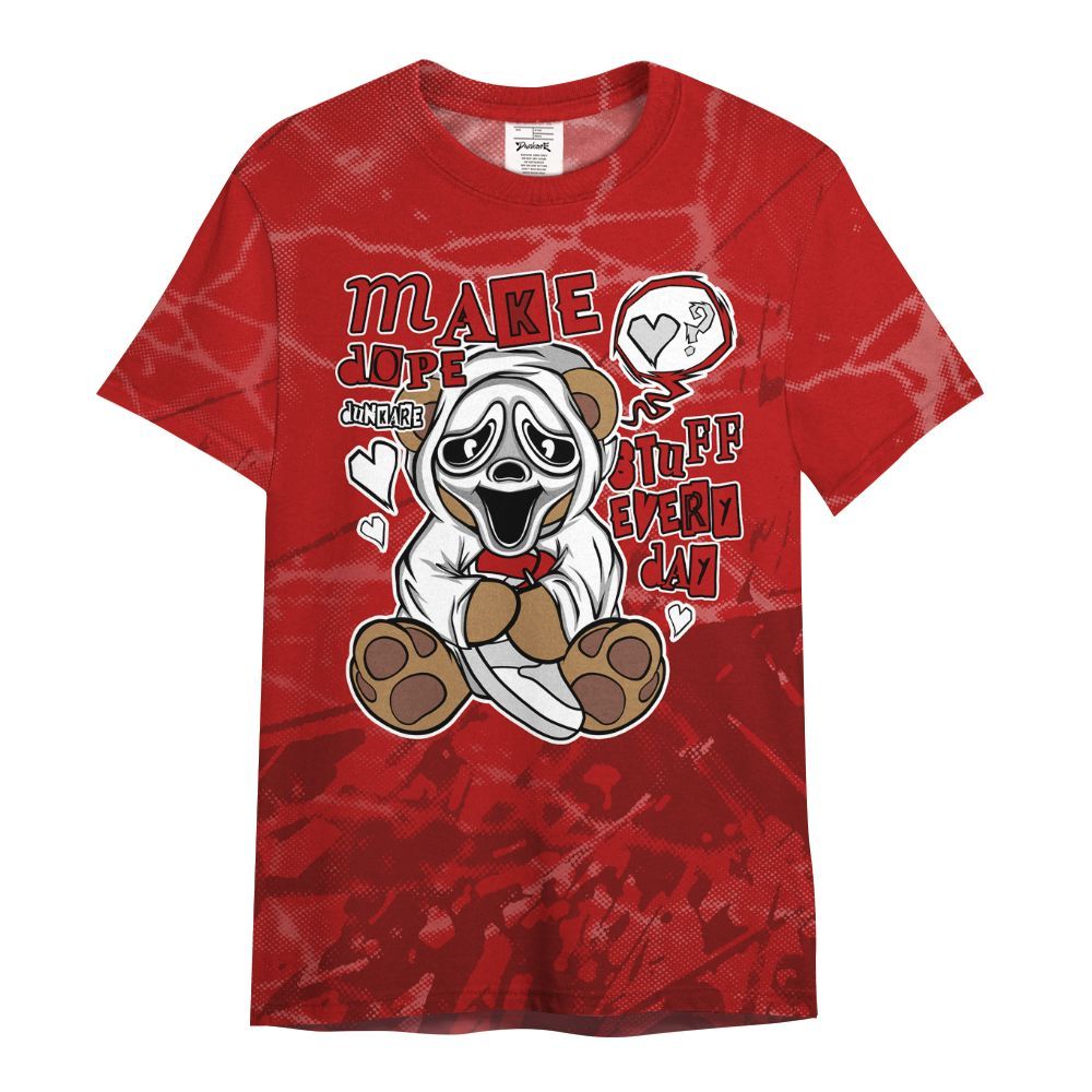 Shirt To Match Red Taxi 12s - Make Dopes Bear Profound All Over Print