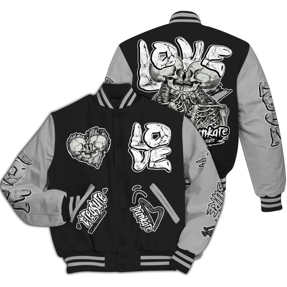 Varsity Jacket To Match NOCTA Black 2s - Skull Bear All Over Print
