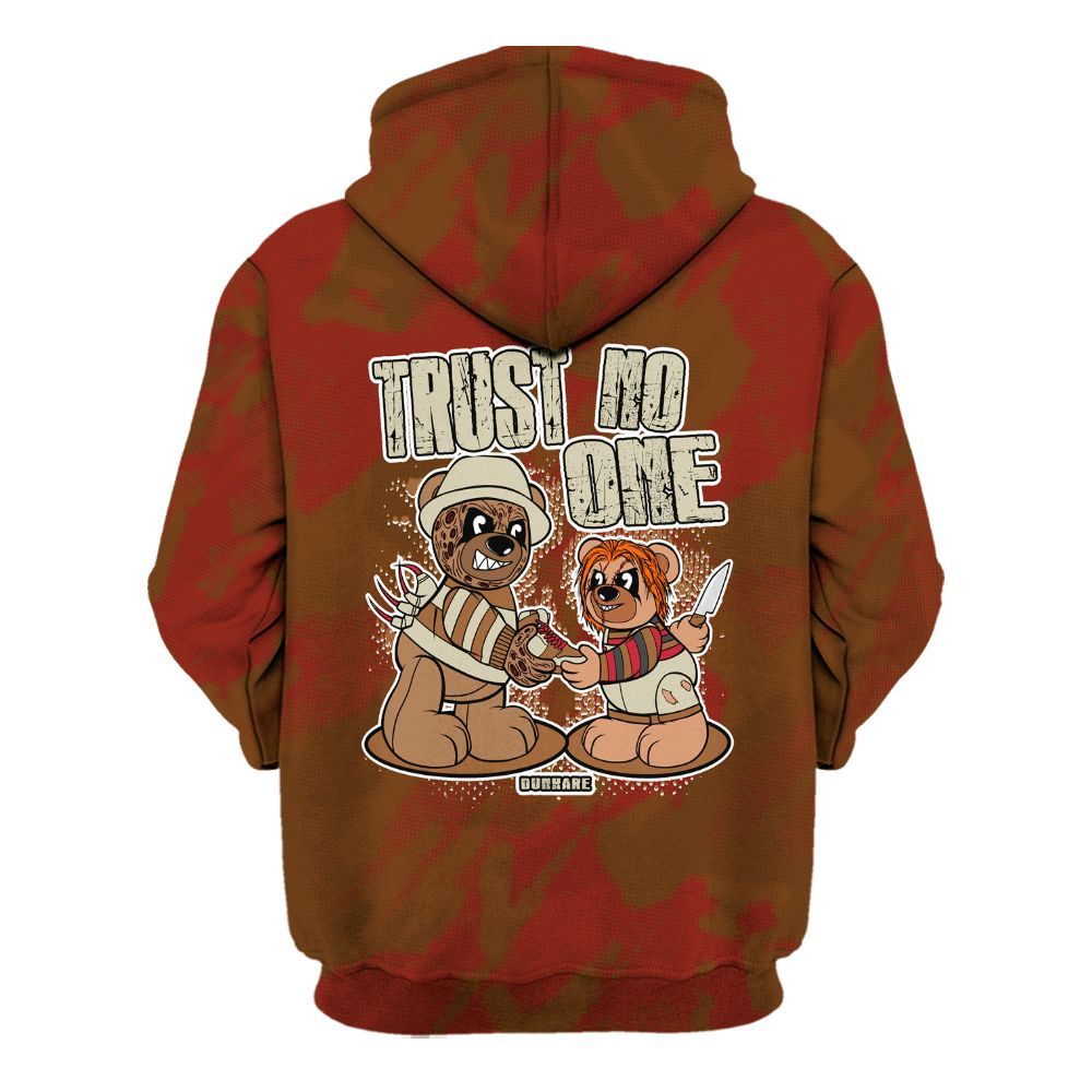 Hoodie To Match Archaeo Brown 5s - Trust No One Bear Abstract Halftone All Over Print