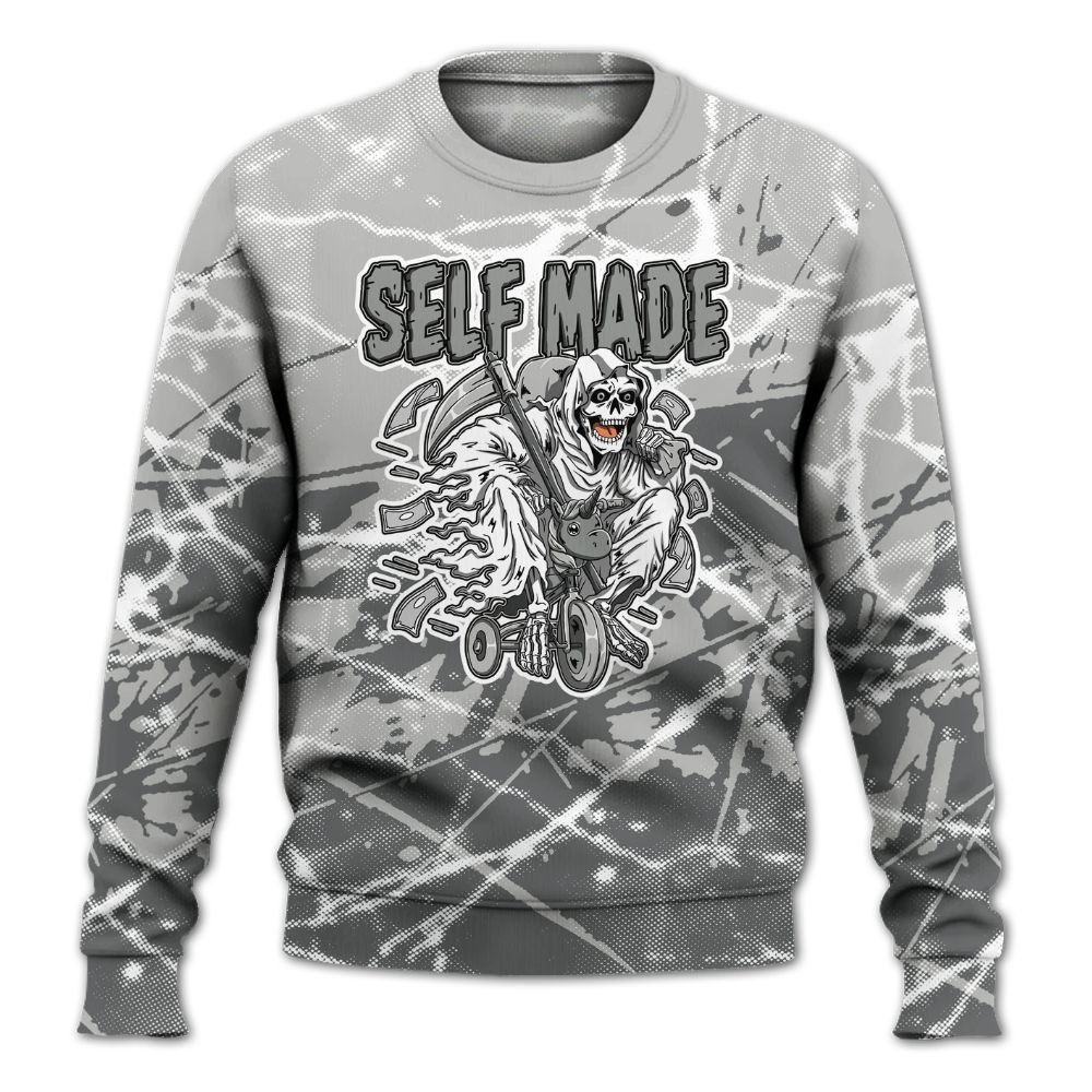 Sweatshirt To Match Retro Wet Cement 4s - Self Make Skeleton Profound All Over Print