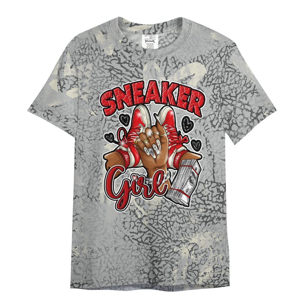 Shirt To Match Cement Grey 3s - Sneakerz Girlz Heart Grunge All Over Print