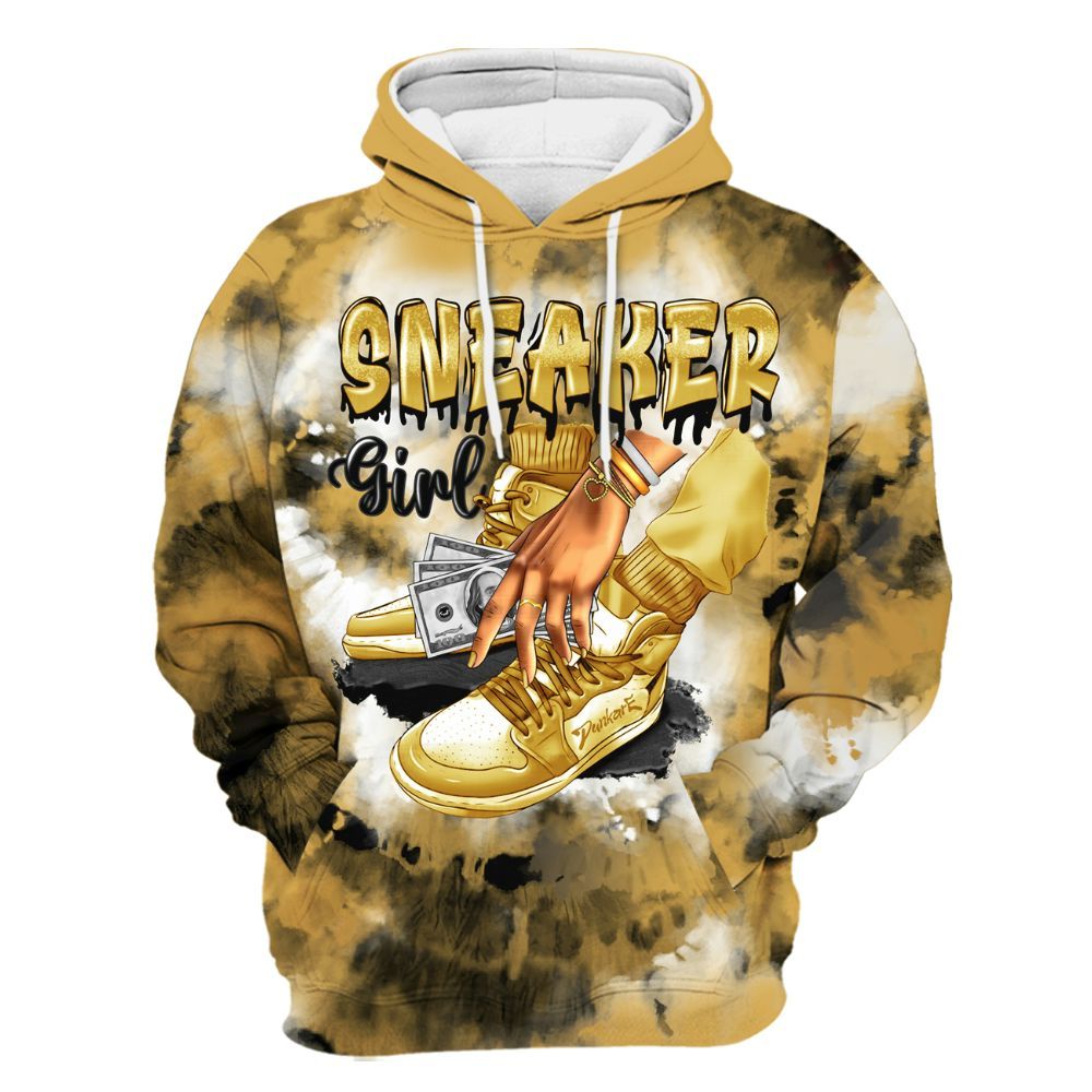 Hoodie To Match Retro Light Ginger 14s - SNEAKER Girl Money Drip Tie Dye All Over Print