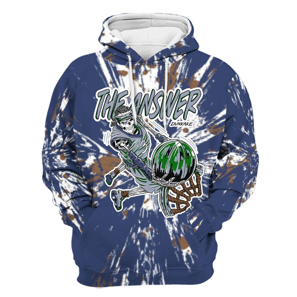 Hoodie To Match Midnight Navy 13s - The Answer Skeleton Luxury All Over Print