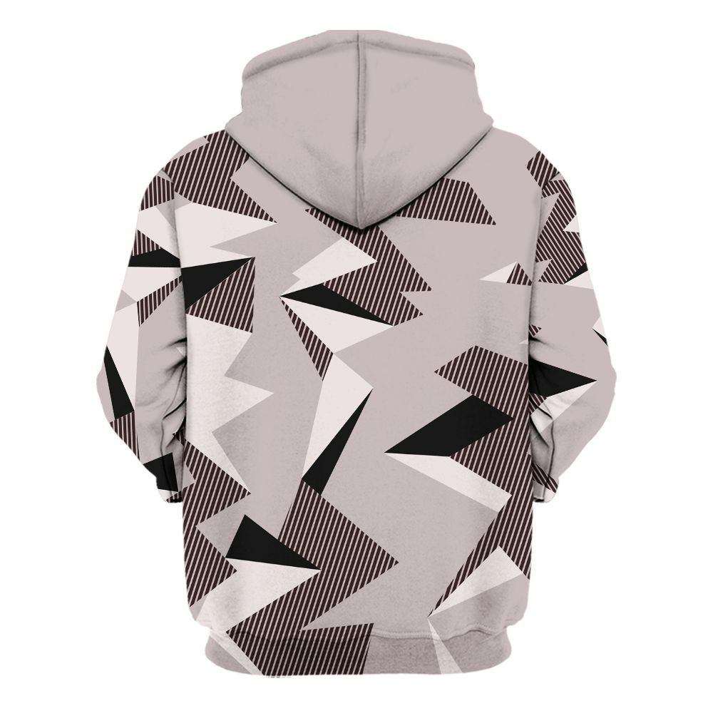 Hoodie To Match AMM Air Smokey Mauve 6s - Geometric Camouflage Pattern All Over Print