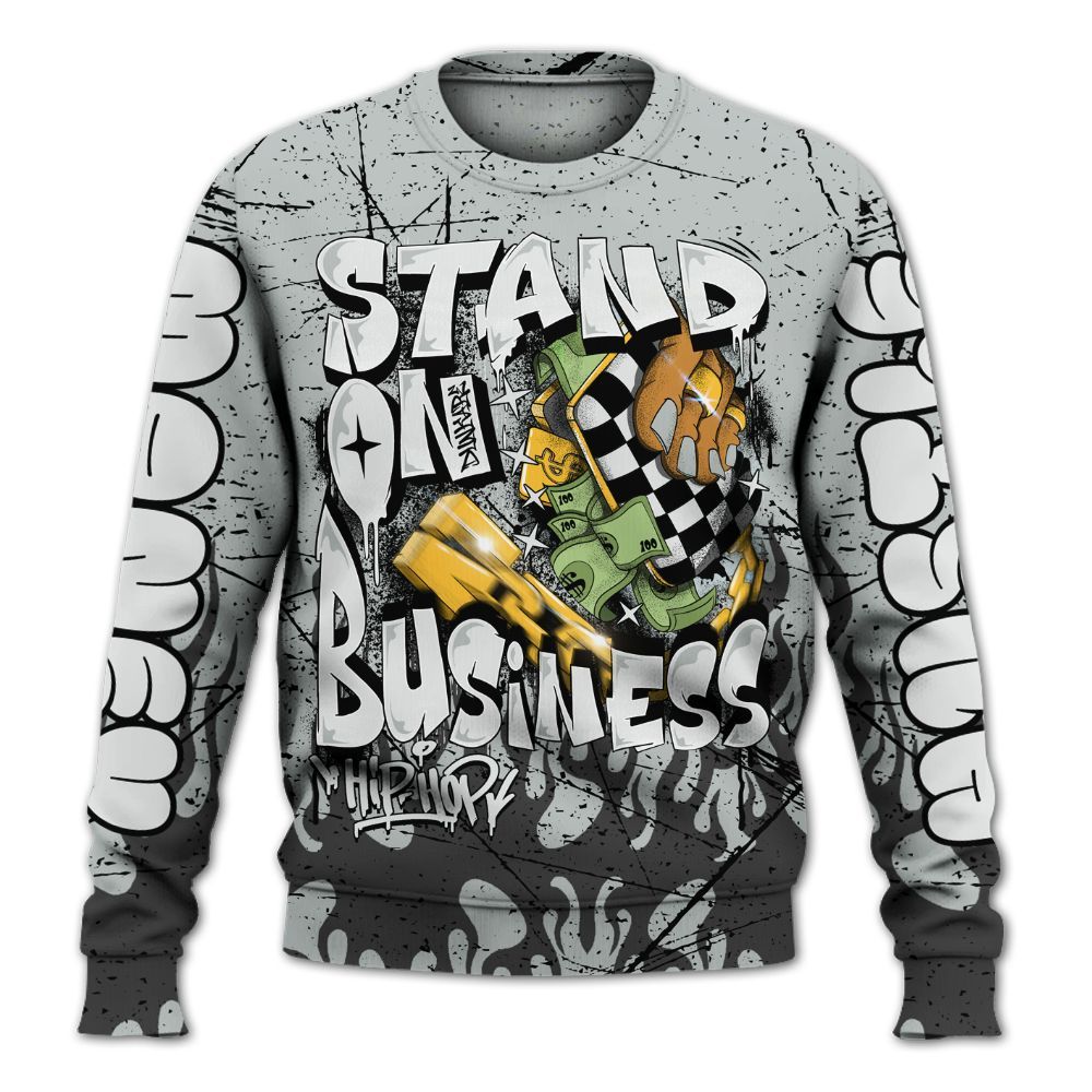 Sweatshirt To Match Black Wolf Grey 12s - Stand Business Graffiti All Over Print