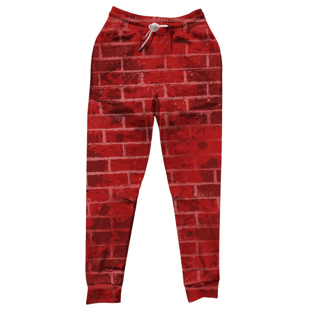 Sweatpant To Match Red Taxi 12s - Brick All Over Print