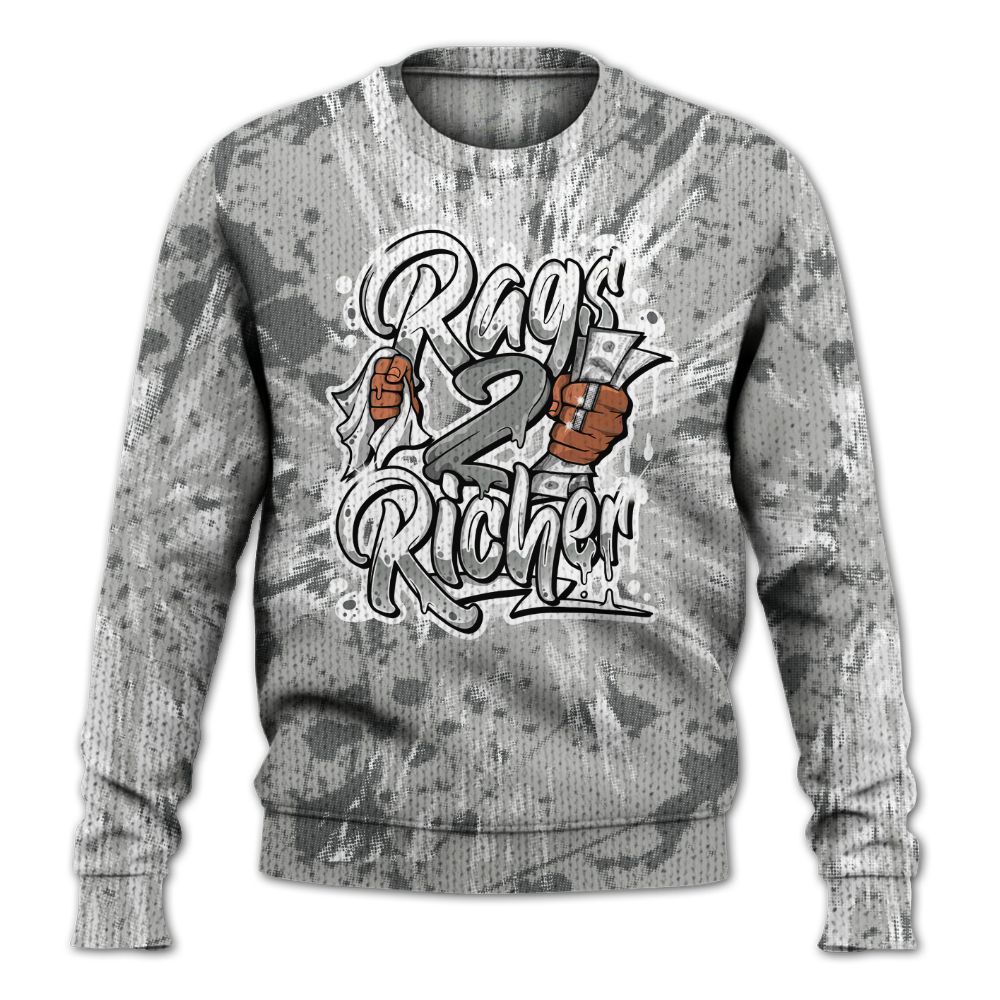 Knitted Sweater To Match Retro Wet Cement 4s - Rag 2 Rich Graphic Luxury