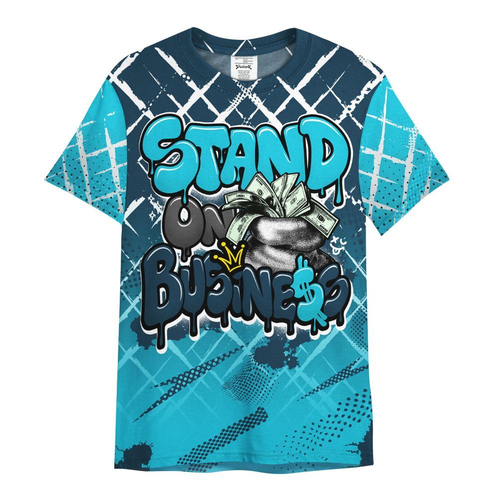 Dunkare Air Navy Baltic Blue Shirt, Halftone Stand Business Dripping All Over Print Unisex Shirt