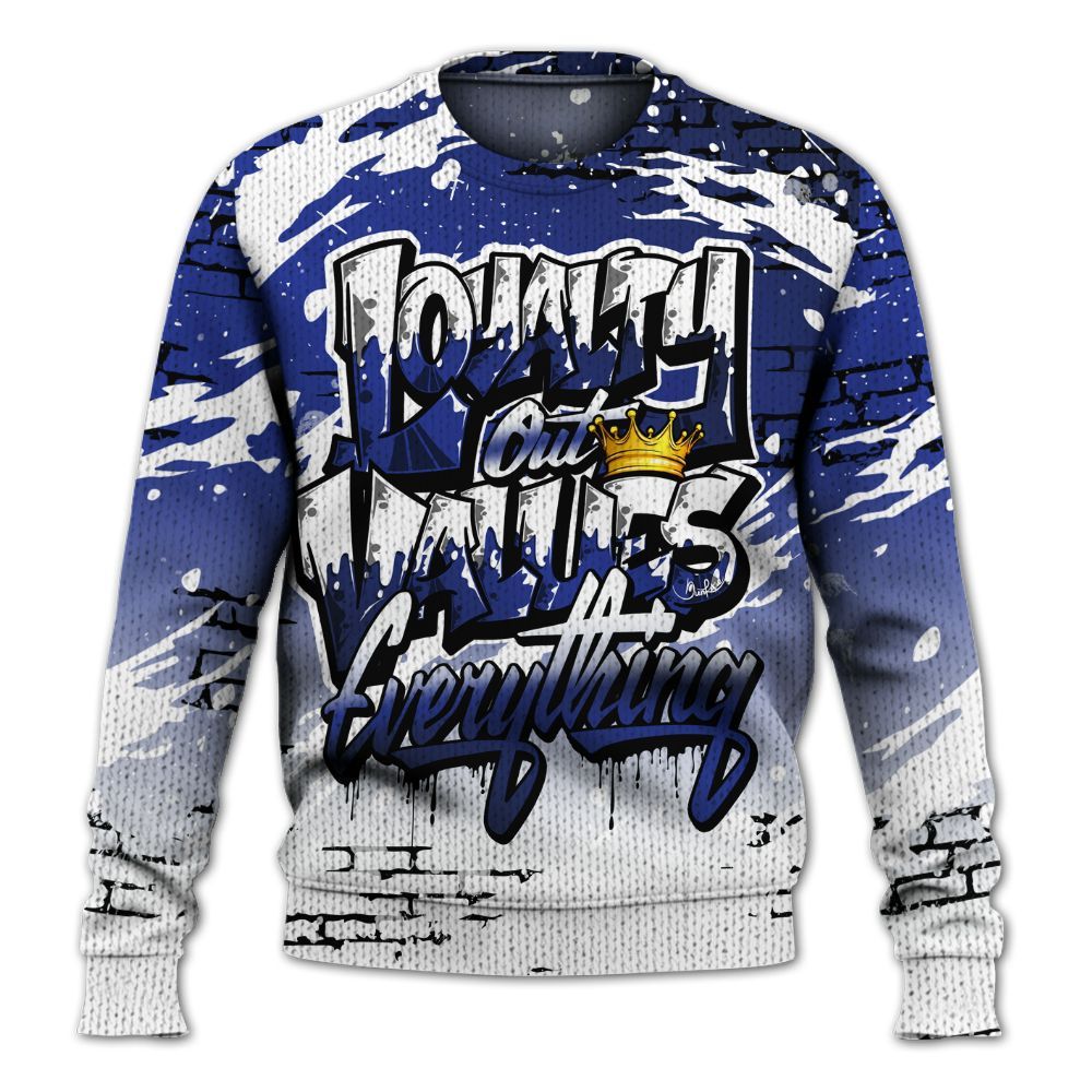 Knitted Sweater To Match Air Max Plus Black Racer Blue - Values Of Loyalty Drip