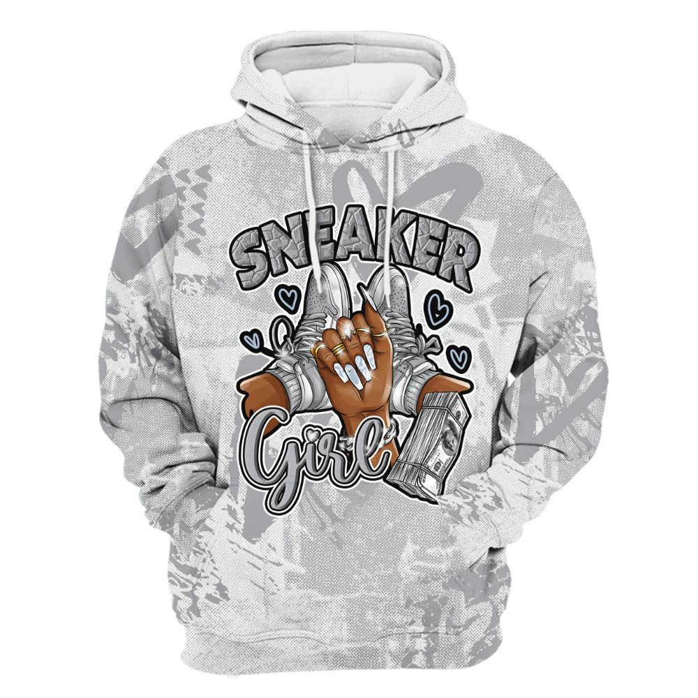Hoodie To Match Low OG Wolf Grey 1s - Sneakerz Girlz Heart Grunge All Over Print