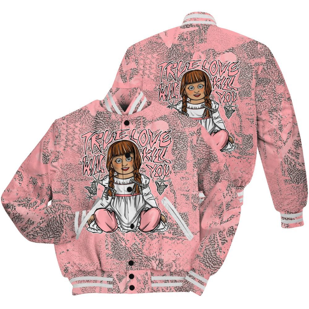 Varsity Jacket To Match Retro Wings 3s Shirt - Genuine Loves Bear Heart Grunge All Over Print