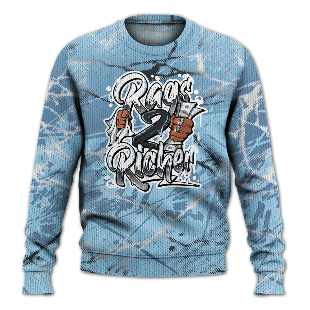 Knitted Sweater To Match Legend Blue 11s - Rag 2 Rich Graphic