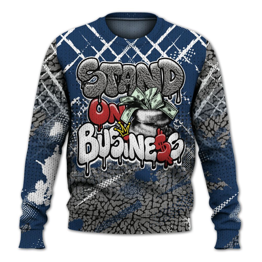 Knitted Sweater To Match SP Sport Royal 3s - Halftone Stand Business Dripping