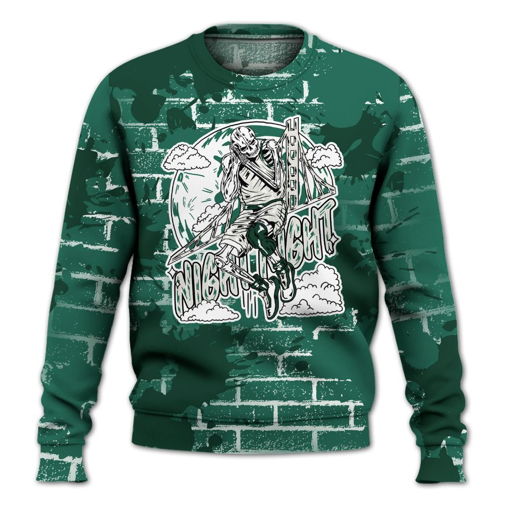 Sweatshirt To Match Oxidized Green 4s - Seeya Skeleton Brick All Over Print