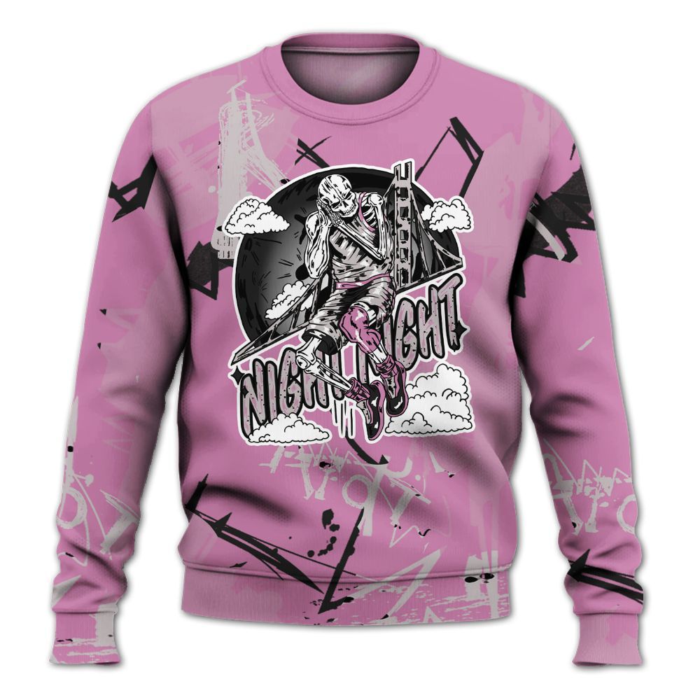 Sweatshirt To Match Neutral Grey Black White Orchid 4s - Seeya Skeleton Messyz All Over Print