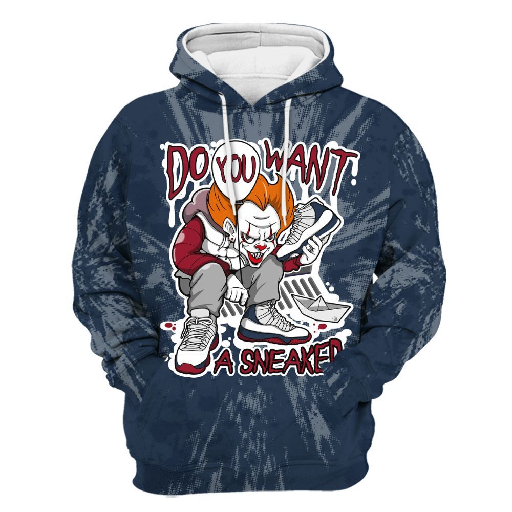 Hoodie To Match White Midnight Navy 6s - Clown Scary Sneakers Graphic Halloween All Over Print