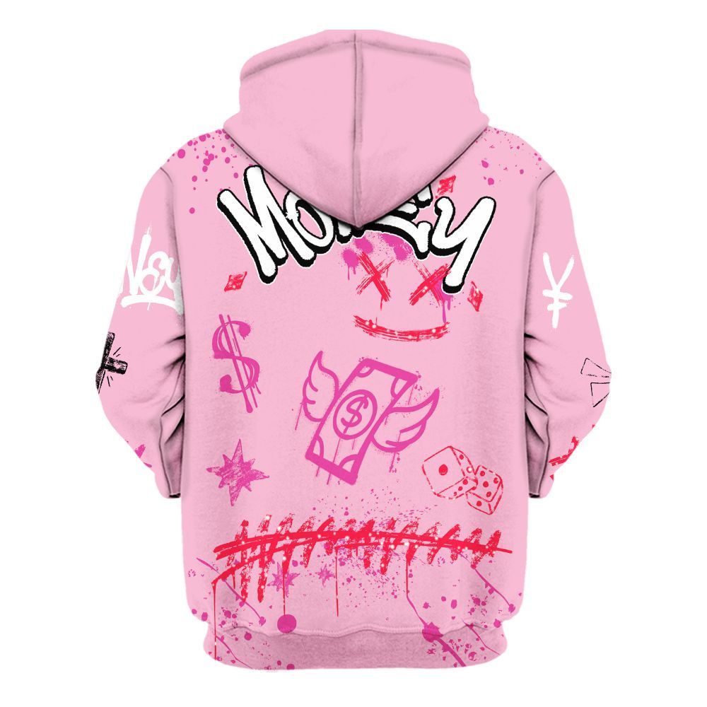 Hoodie To Match Retro Bubble Gum Pink 6s - Everybody Paid In Full Crayon All Over Print
