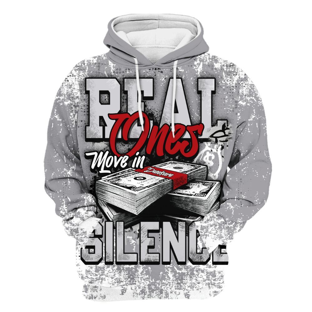 Hoodie To Match Cement Grey 3s - Move In Silence Money Street Retro All Over Print