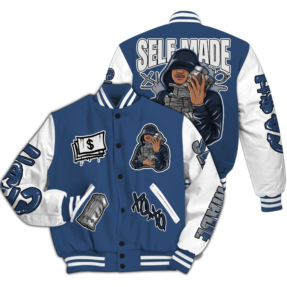 Varsity Jacket To Match Midnight Navy 4s - Selfmade Unique All Over Print