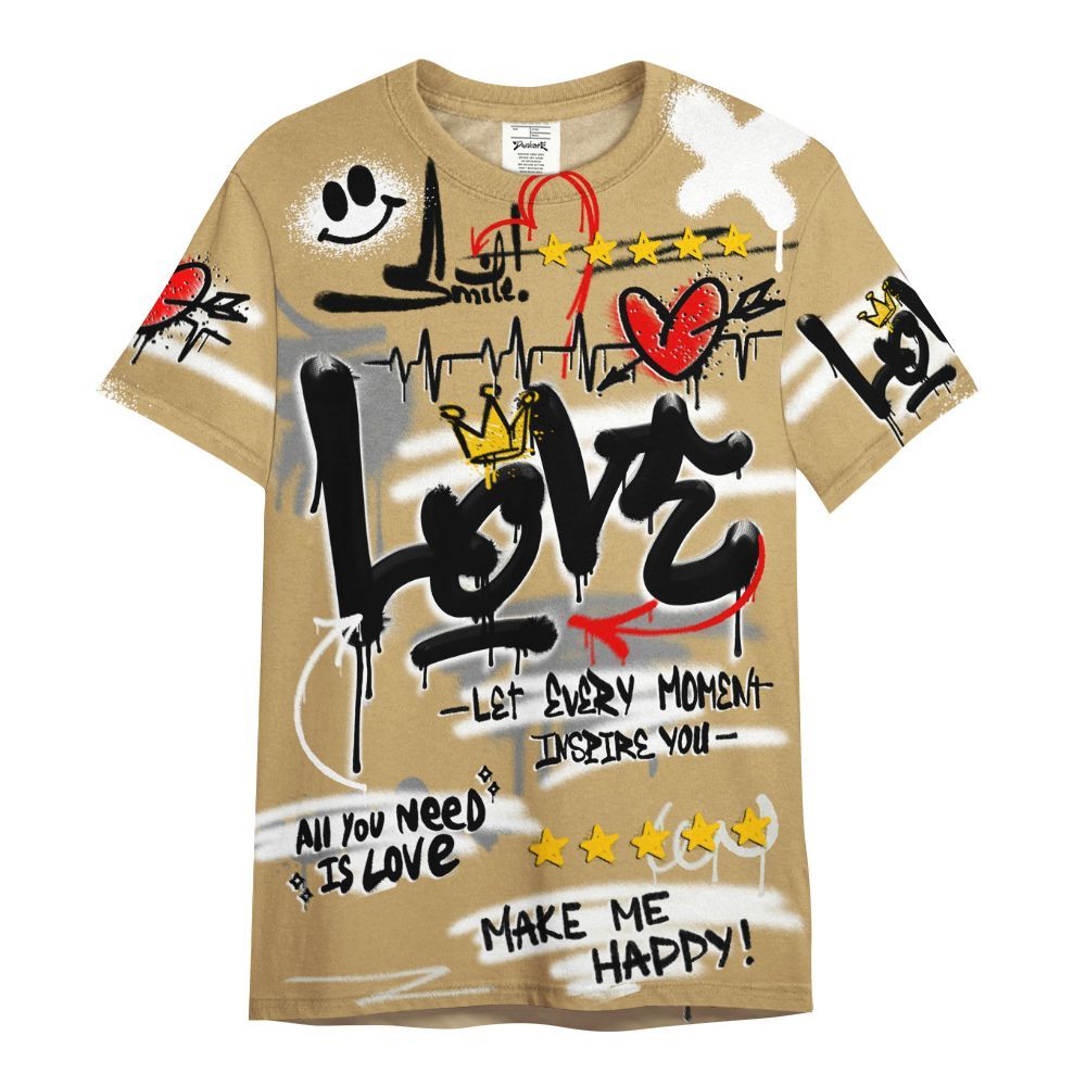 Shirt To Match Black LD 1000 - Happy Love Beats Graffiti Streetwear All Over Print